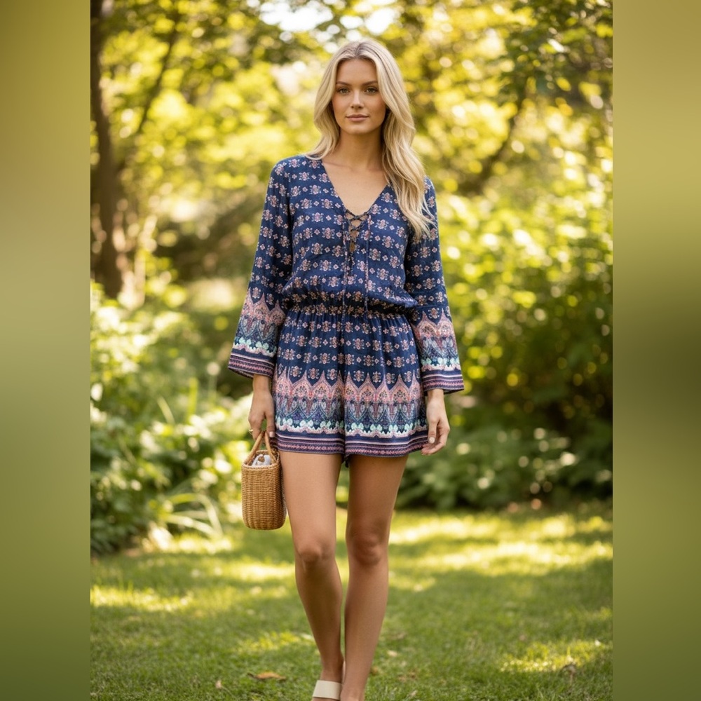 💙ROMEO AND JULIET COUTURE FLORAL ROMPER.